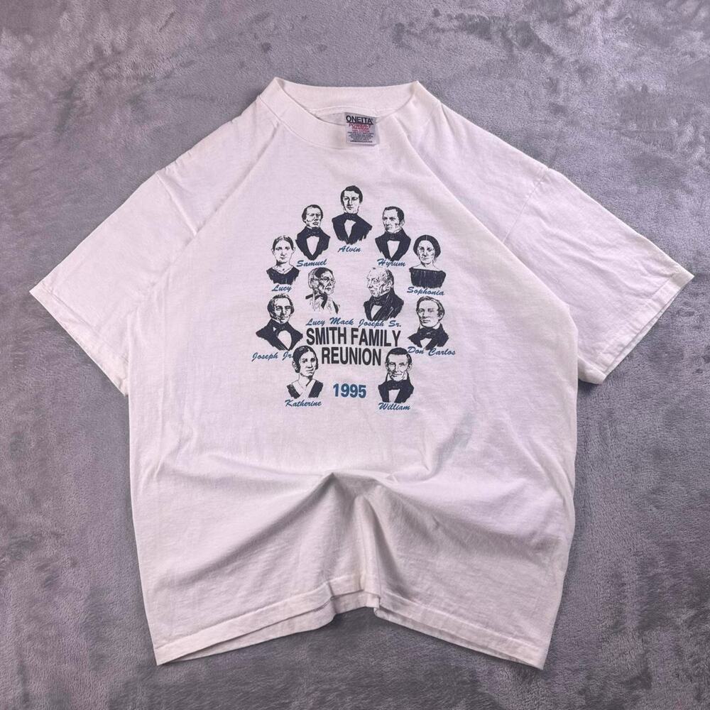 Vintage 1995 Smith Family Reunion T-Shirt Men’s Large Joseph Smith Oneita LDS